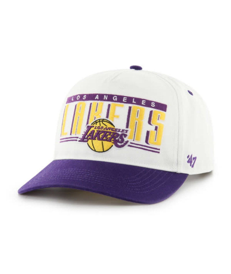 Los Angeles Lakers - NBA White Double Header Baseline Hitch Hat, 47 Brand