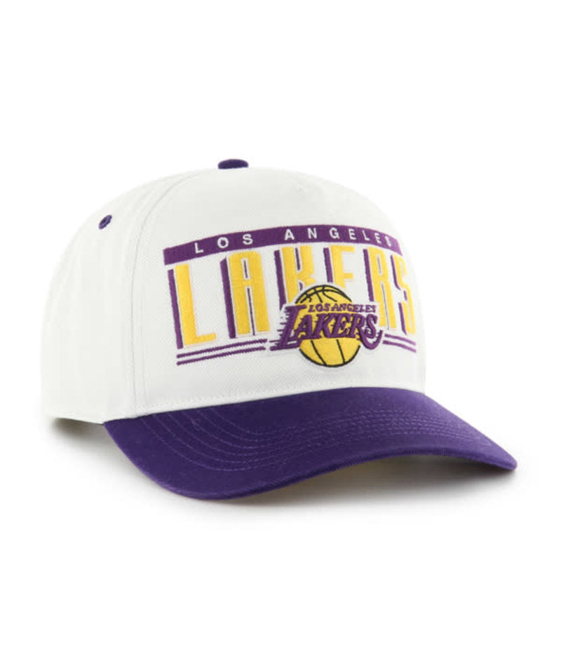 Los Angeles Lakers - NBA White Double Header Baseline Hitch Hat, 47 Brand