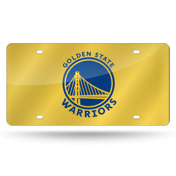 Golden State Warriors Colored Laser Cut Auto Tag