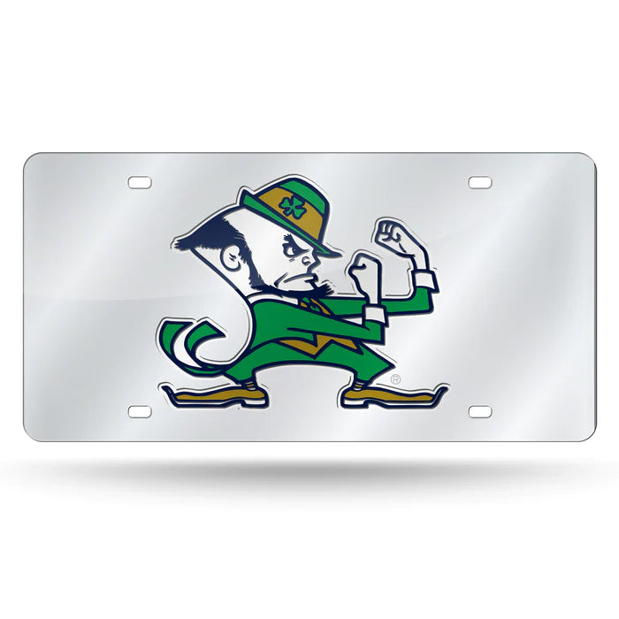 Notre Dame Fighting Irish - Silver Metal License Plate Tag