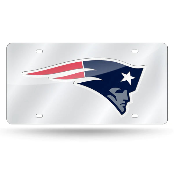 New England Patriots - Silver Metal License Plate Tag