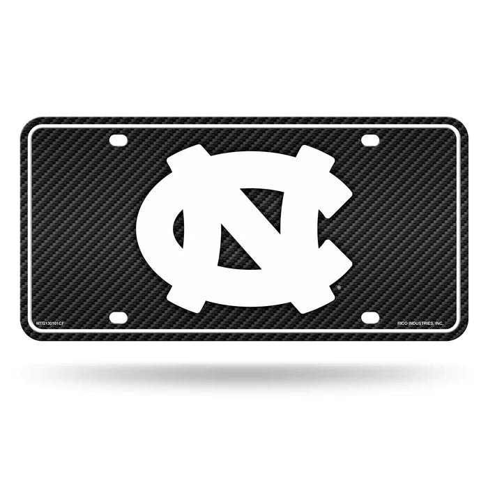 North Carolina Tar Heels - Carbon Fiber Design Metal Auto Tag