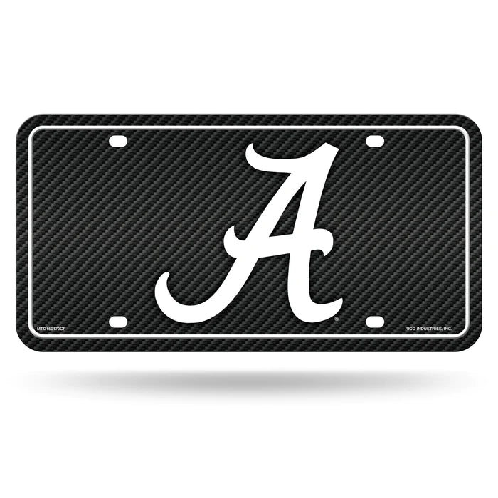 Alabama Crimson Tide - Carbon Fiber Design Metal Auto Tag