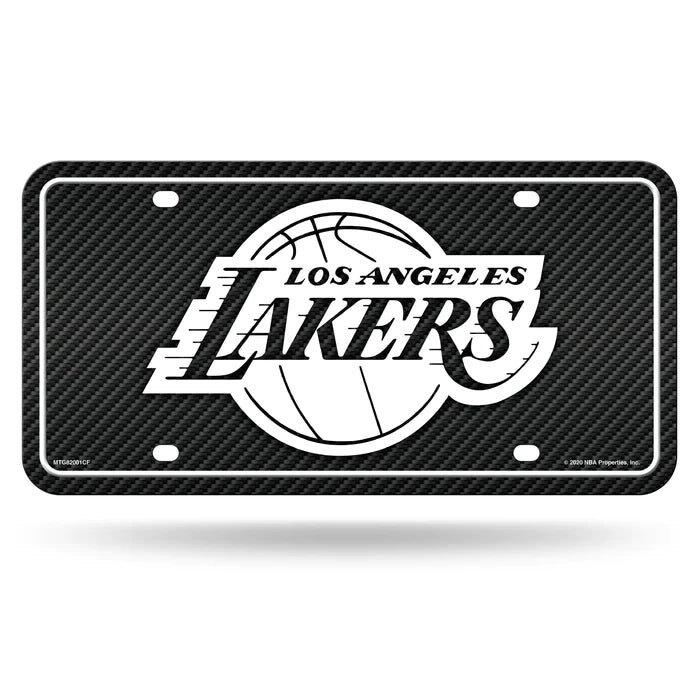 Los Angeles Lakers - Carbon Fiber Design Metal Auto Tag