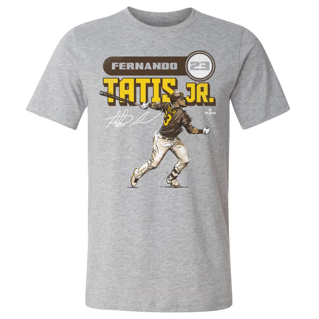 Fernando Tatis Jr. Retro WHT #23 Heather Gray Adult T-shirt