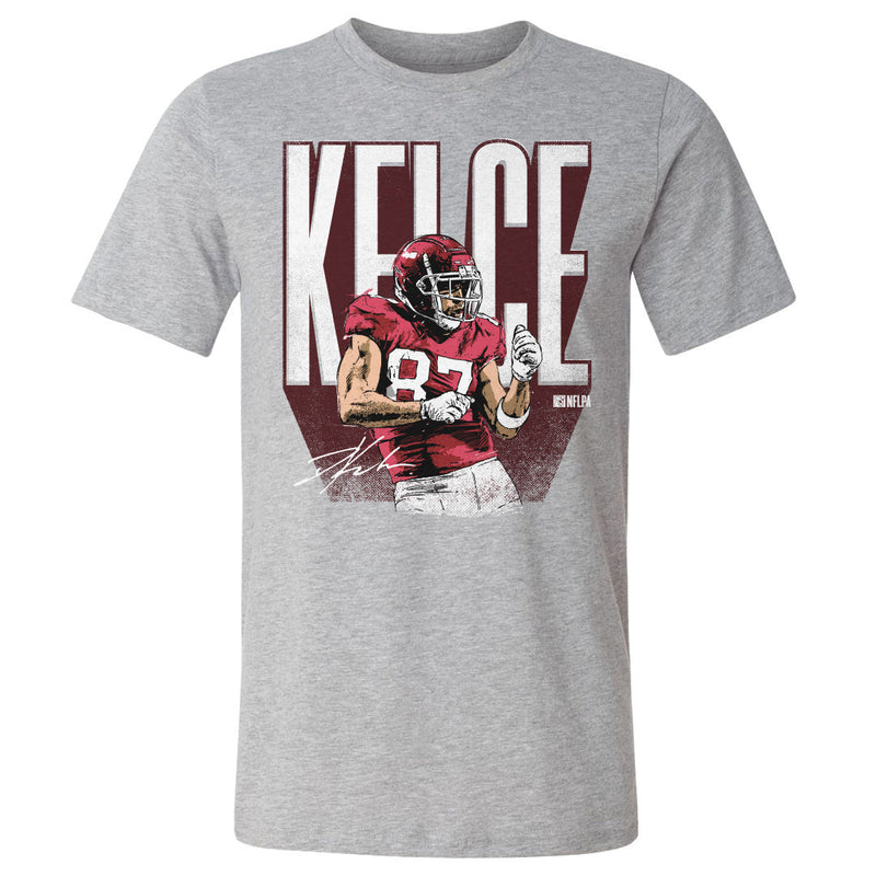 Kansas City Chief - Travis Kelce Dance Bold WHT Heather Gray Adult T-shirt
