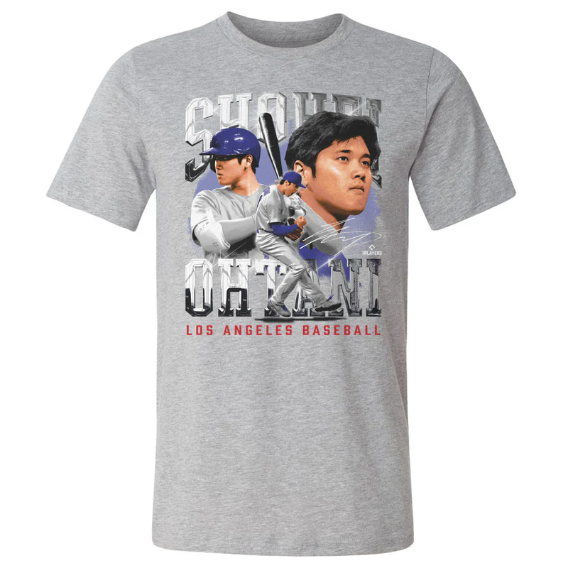 Los Angeles Dodgers - Shohei Ohtani Vintage Heather Gray Adult T-shirt