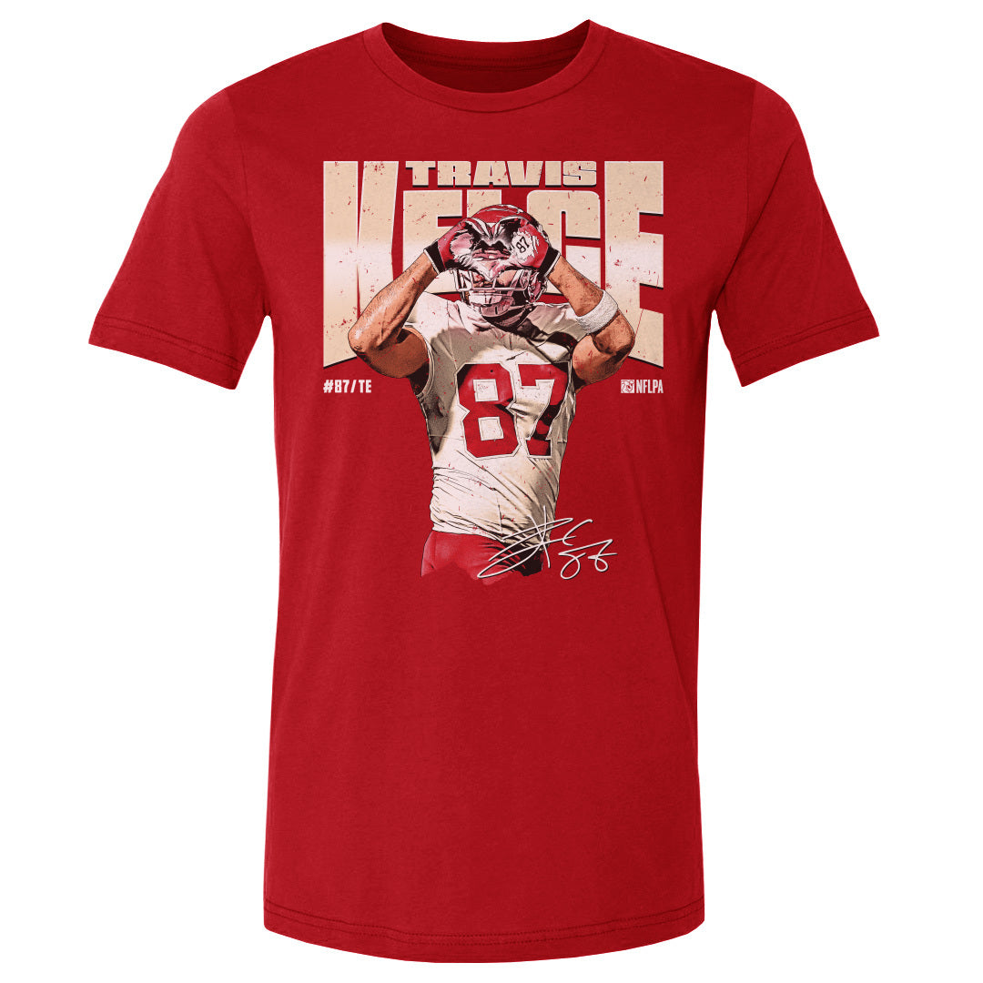 Kansas City Chief - Travis Kelce Heart WHT Red Adult T-shirt