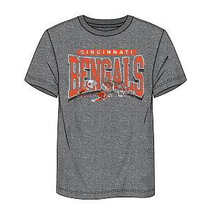 NFL Cincinnati Bengals - Heritage Cotton Warped Block Crew Neck Short Sleeve T-Shirt