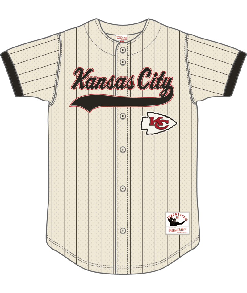 Kansas City Chiefs - Cream Vintage Logo Final Seconds Full-Button Mesh Top Jersey