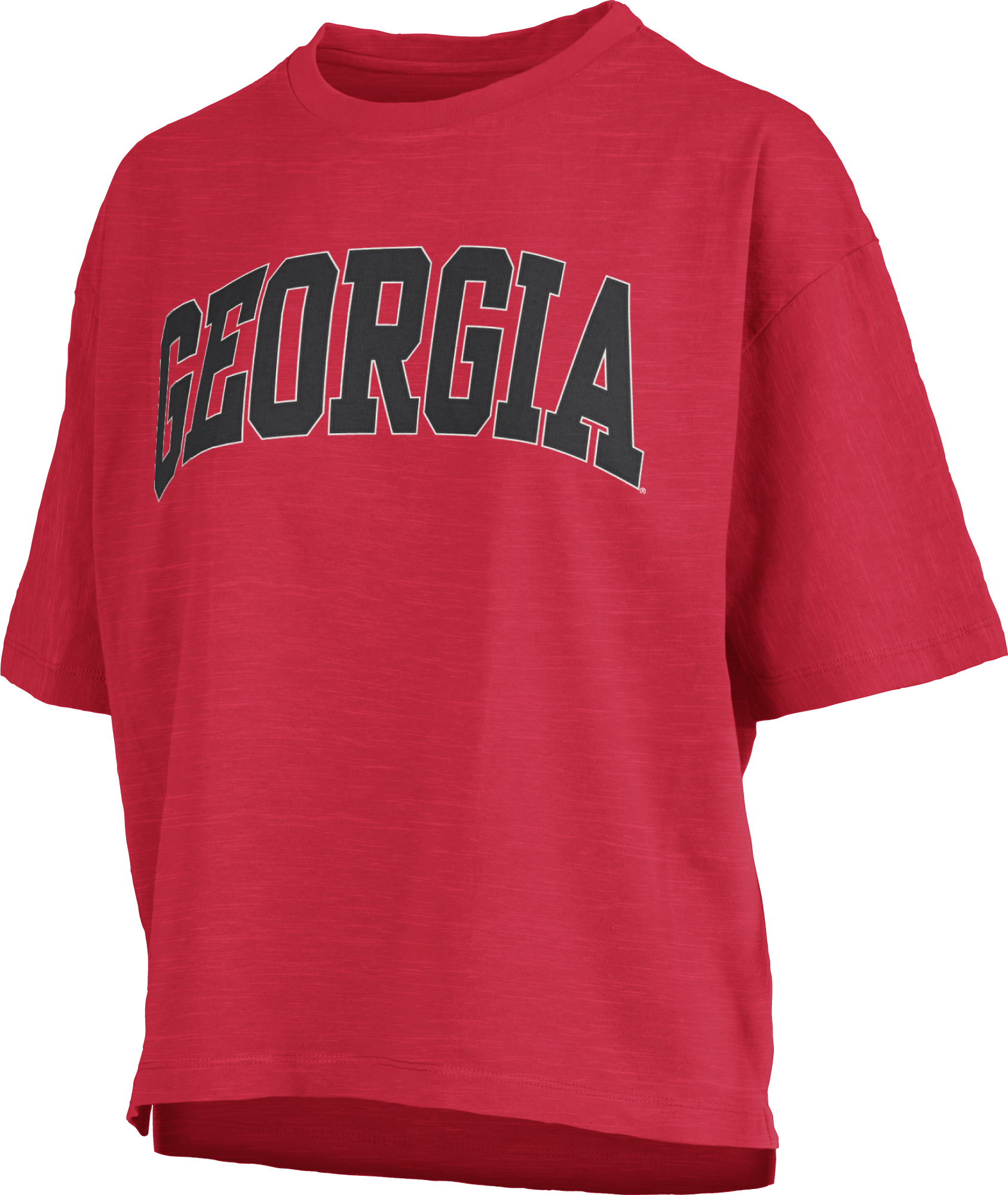 Georgia Bulldogs "Banner Elk Jersey" - Short-Sleeve Crew-Neck Waist-Length Oversized Slub Top T-Shirt