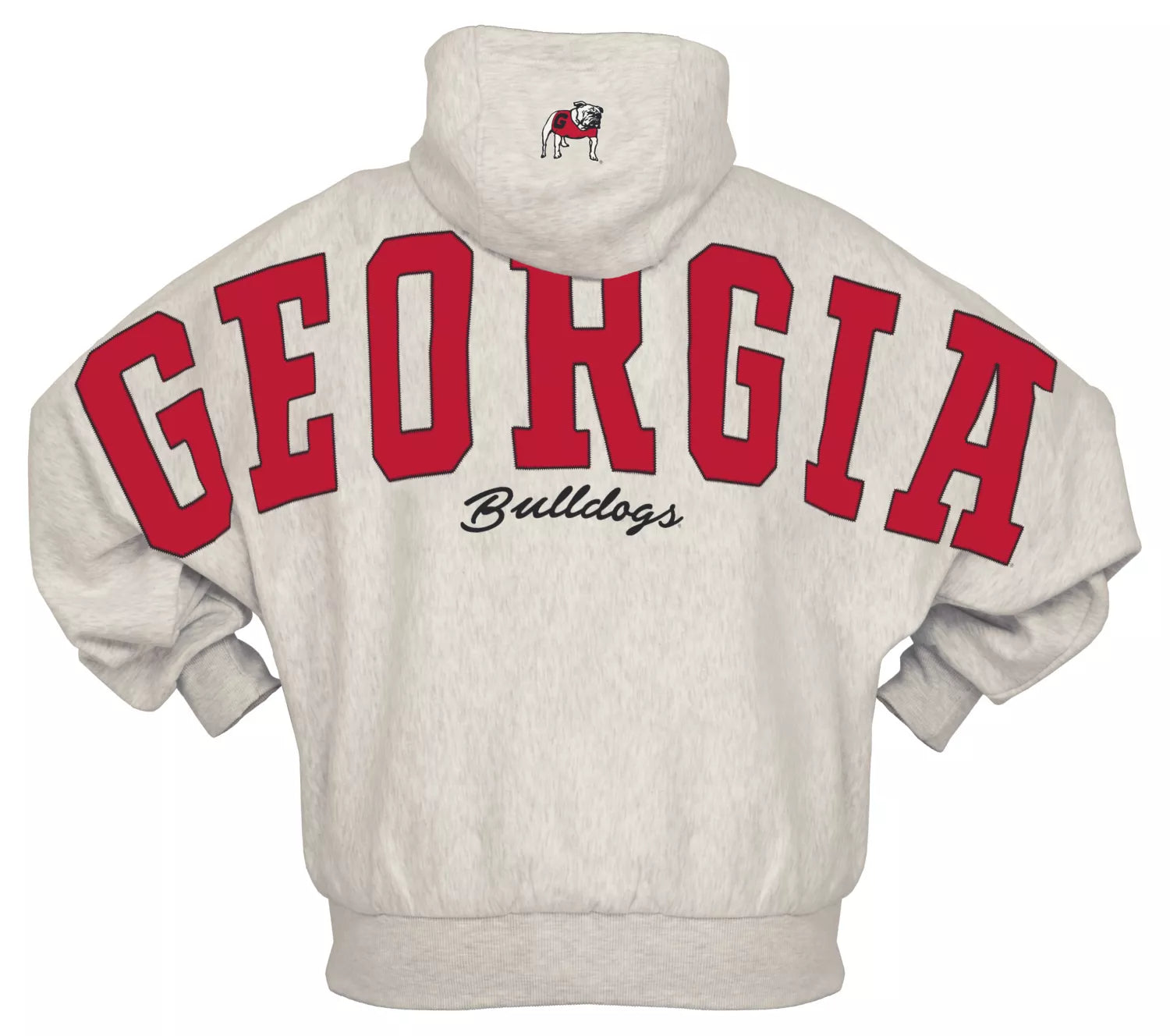 Georgia Bulldogs - "Belvedere" Single-Piece Dolman-Style Oversize Hoodie