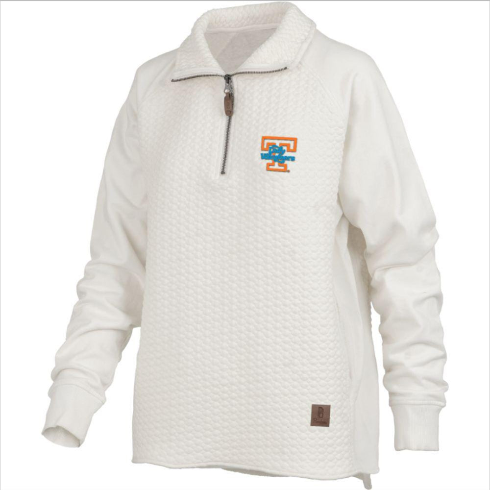 Tennessee Volunteers "Salem" - Long-Sleeve Mock-Neck 1/4-Zip Cable-Knit Textured Fleece