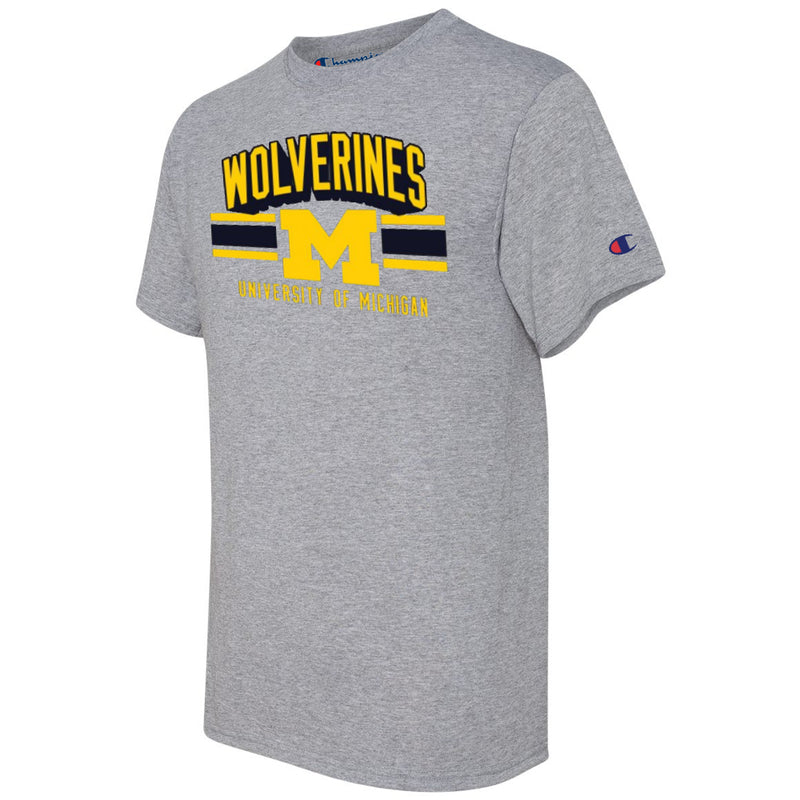 Michigan Wolverines - Grey Athletic Short Sleeve T-Shirt