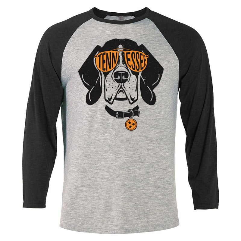 Tennessee Volunteers - Smoky Sunglases Dog 3/4 Long Sleeve T-Shirt