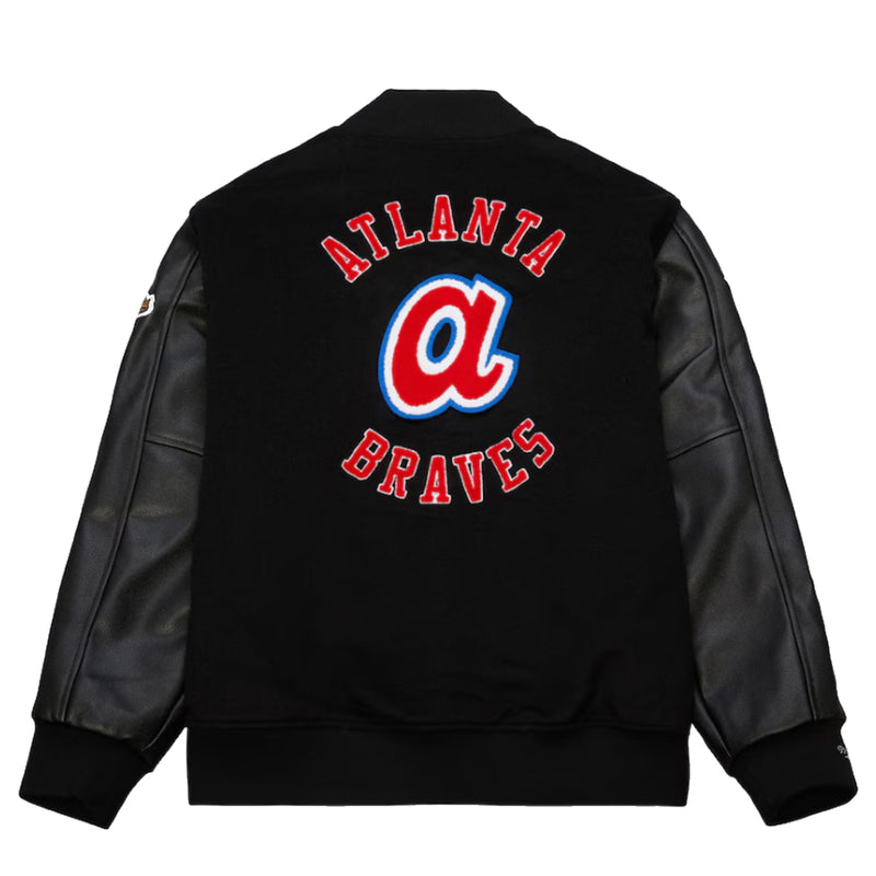 Atlanta Braves - MLB Black Out Collection Vintage Logo Full-Snap Varsity Jacket