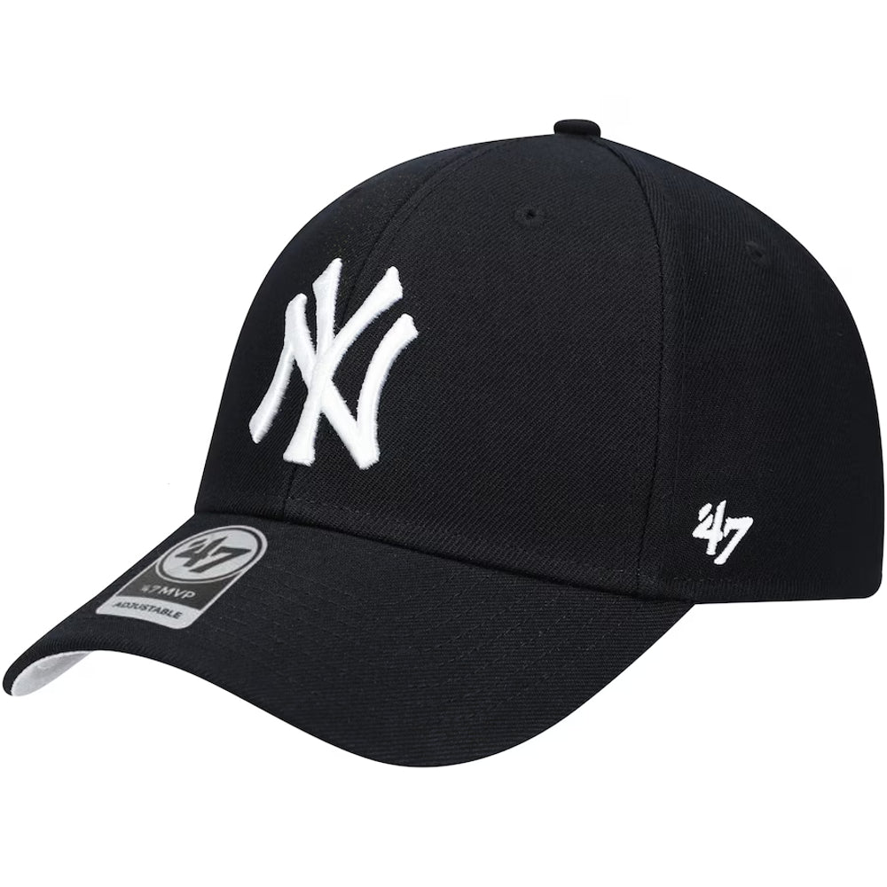 New York Yankees - MVP Snapback Wool All Black Hat, 47 Brand