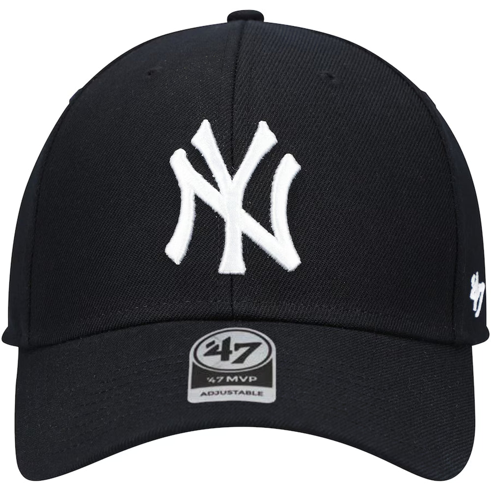 New York Yankees - MVP Snapback Wool All Black Hat, 47 Brand