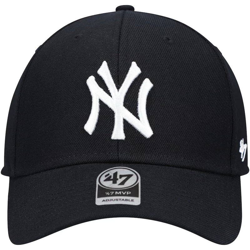 New York Yankees - MVP Snapback Wool All Black Hat, 47 Brand