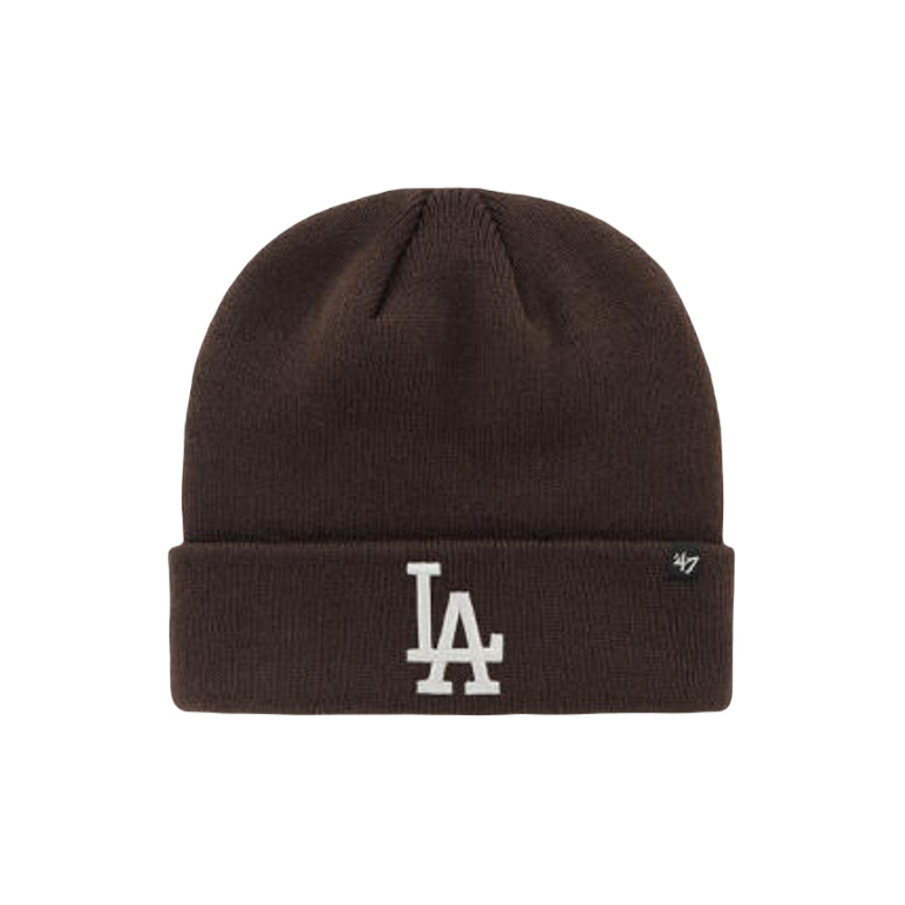 Los Angeles Dodgers - Brown Raised Cuff Knit Beanie, 47 Brand