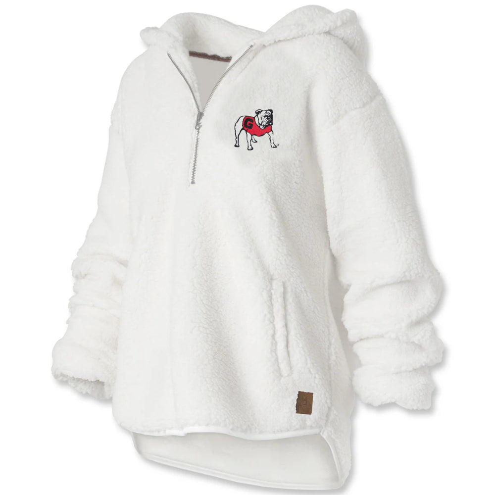 Georgia Bulldogs "Andies" - Crew-Neck Sherpa 1/4 Zipper Long Sleeve