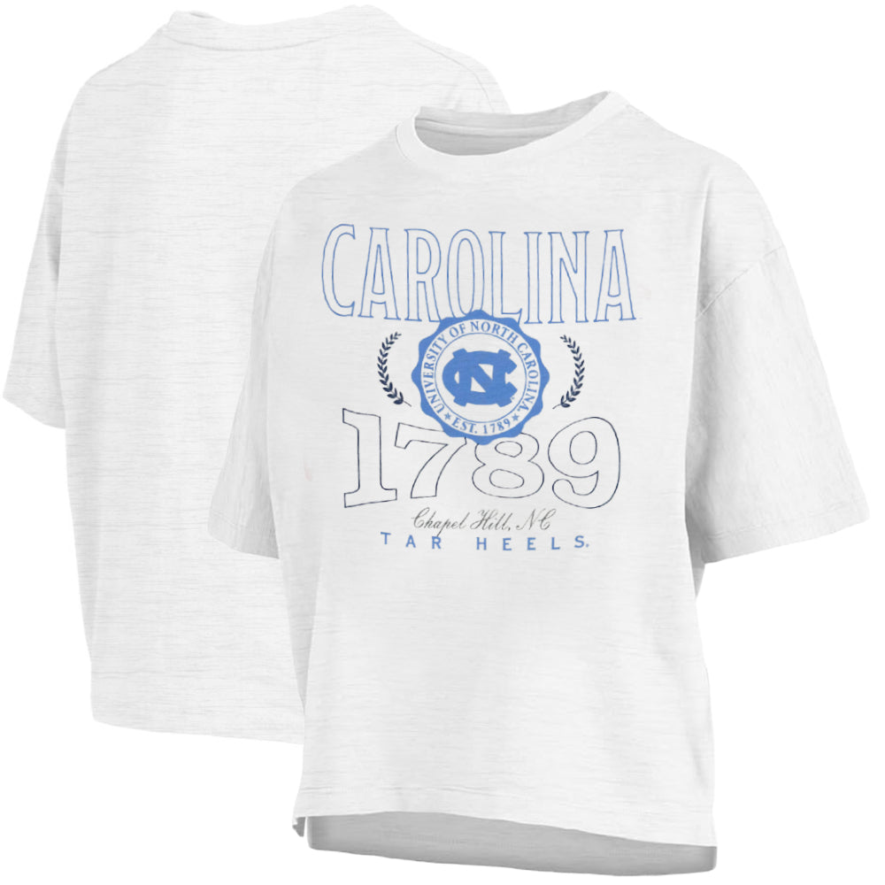 North Carolina Tar Heels "Clayton" - ShortSleeve Crew-Neck Waist-Length Oversized Slub Top