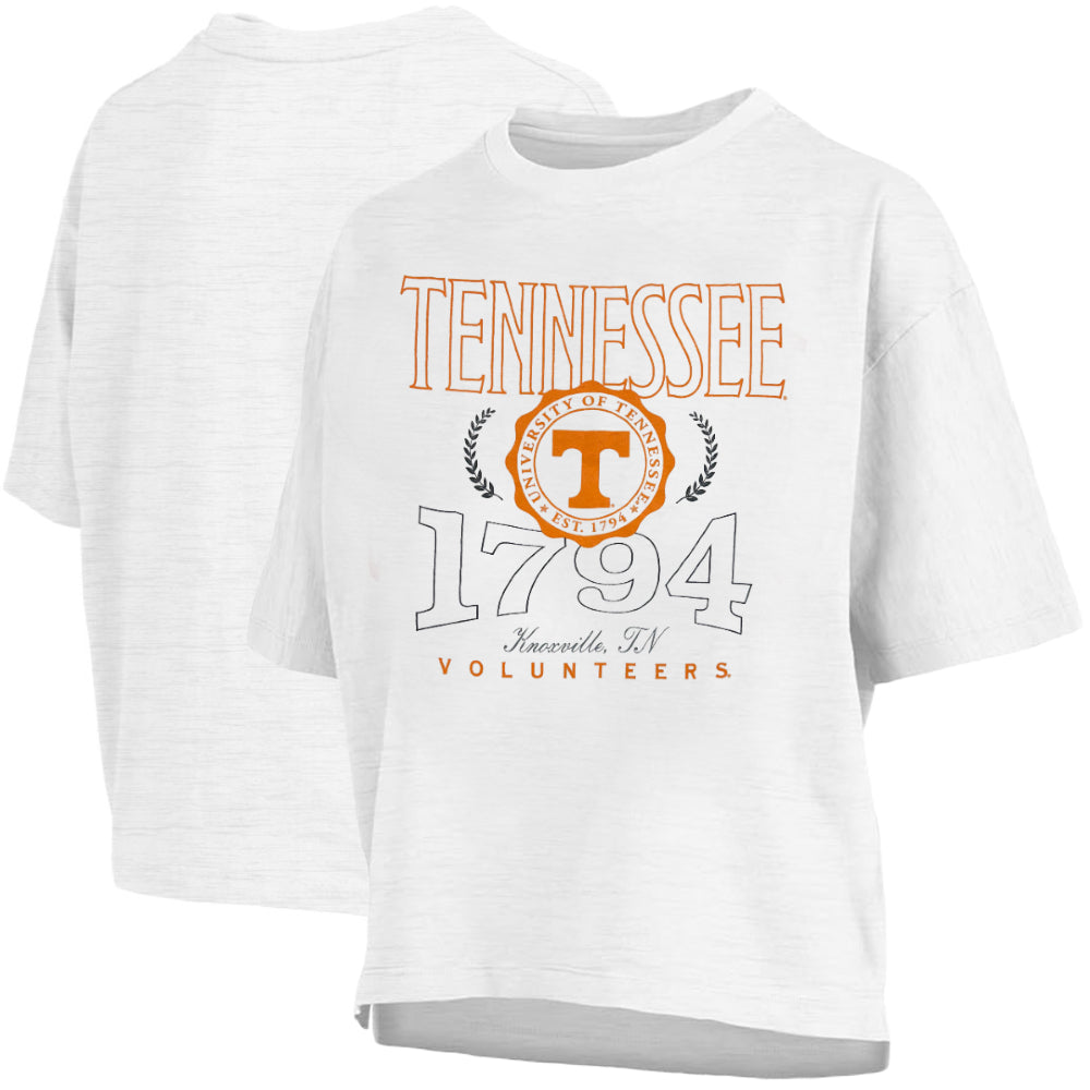 Tennessee Volunteers "Clayton" - ShortSleeve Crew-Neck Waist-Length Oversized Slub Top