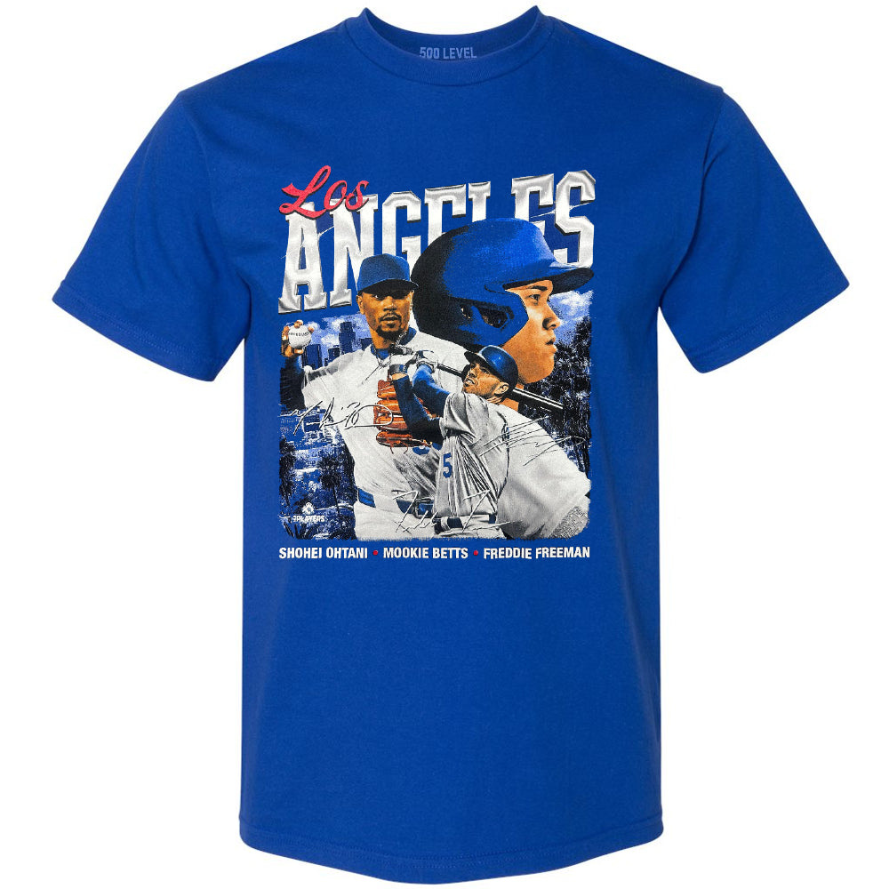 Los Angeles Dodgers - Shohei Ohtani Mookie Betts & Freddie Freeman D Trio Adult T-shirt