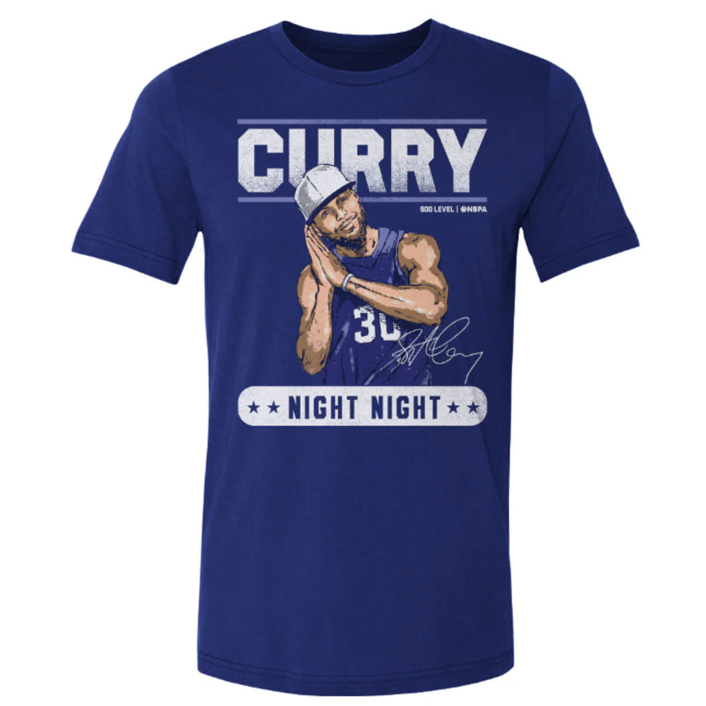 Golden State NBA - Steph Curry Night Night Royal Blue Adult T-shirt