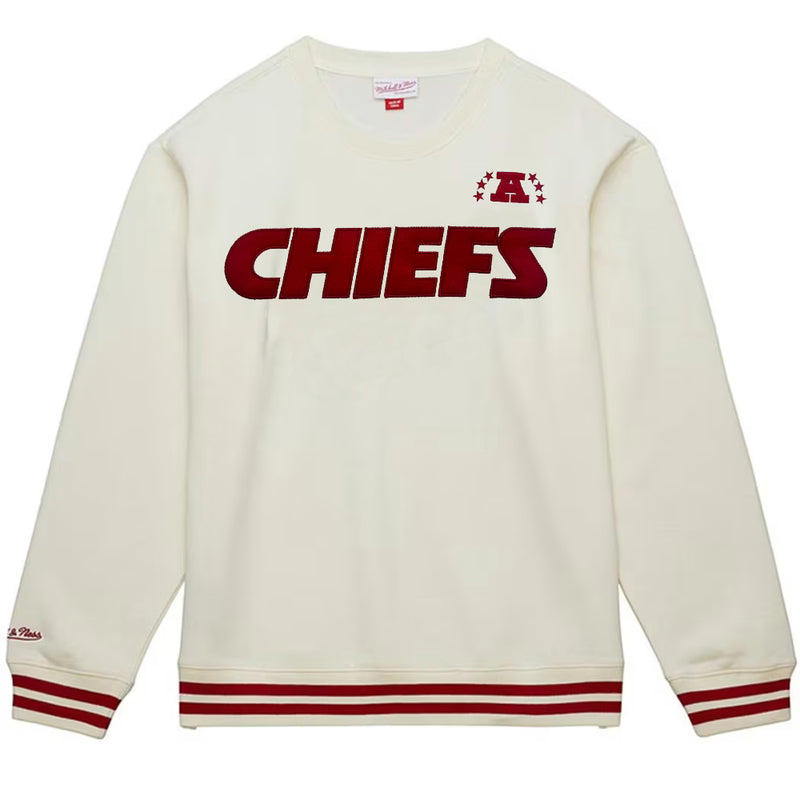 Kansas City Chiefs - NFL Heritage Fleece Crew Vintage Logo Sweater