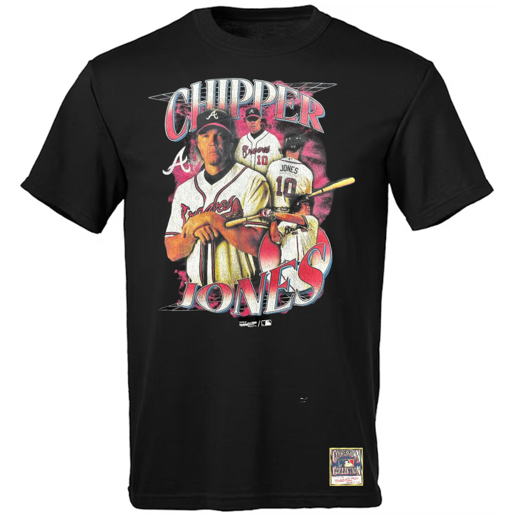 Atlanta Braves - MLB Chipper Jones Bootleg Black Short Sleeve T-shirt