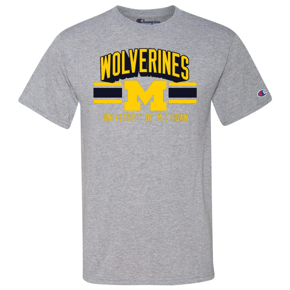 Michigan Wolverines - Grey Athletic Short Sleeve T-Shirt