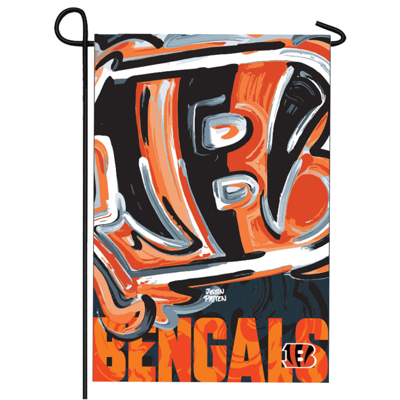 Cincinnati Bengals - Suede GDN Logo Outdoor Garden Flag