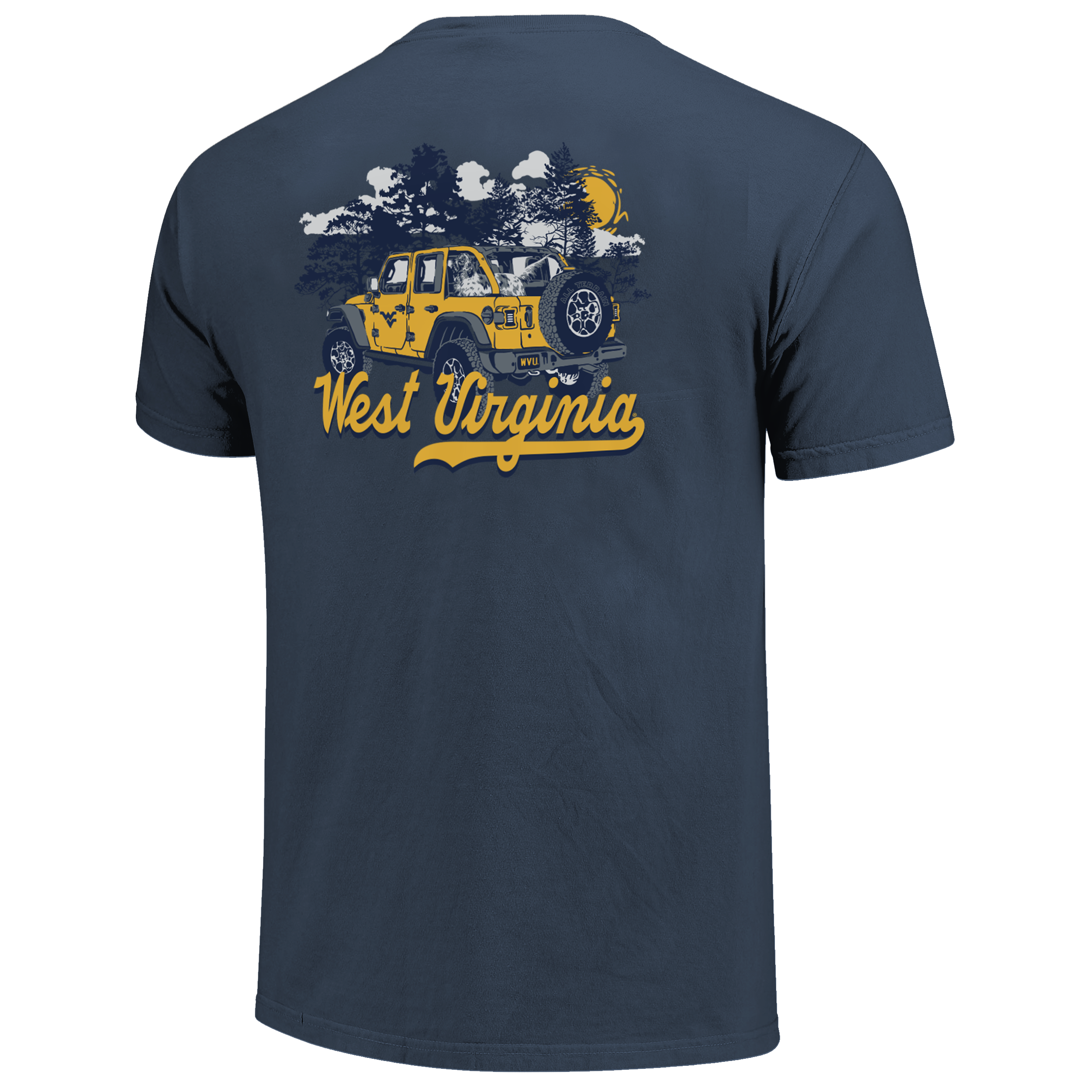 West Virginia Mountaineers - Off Roading Dog T-Shirt