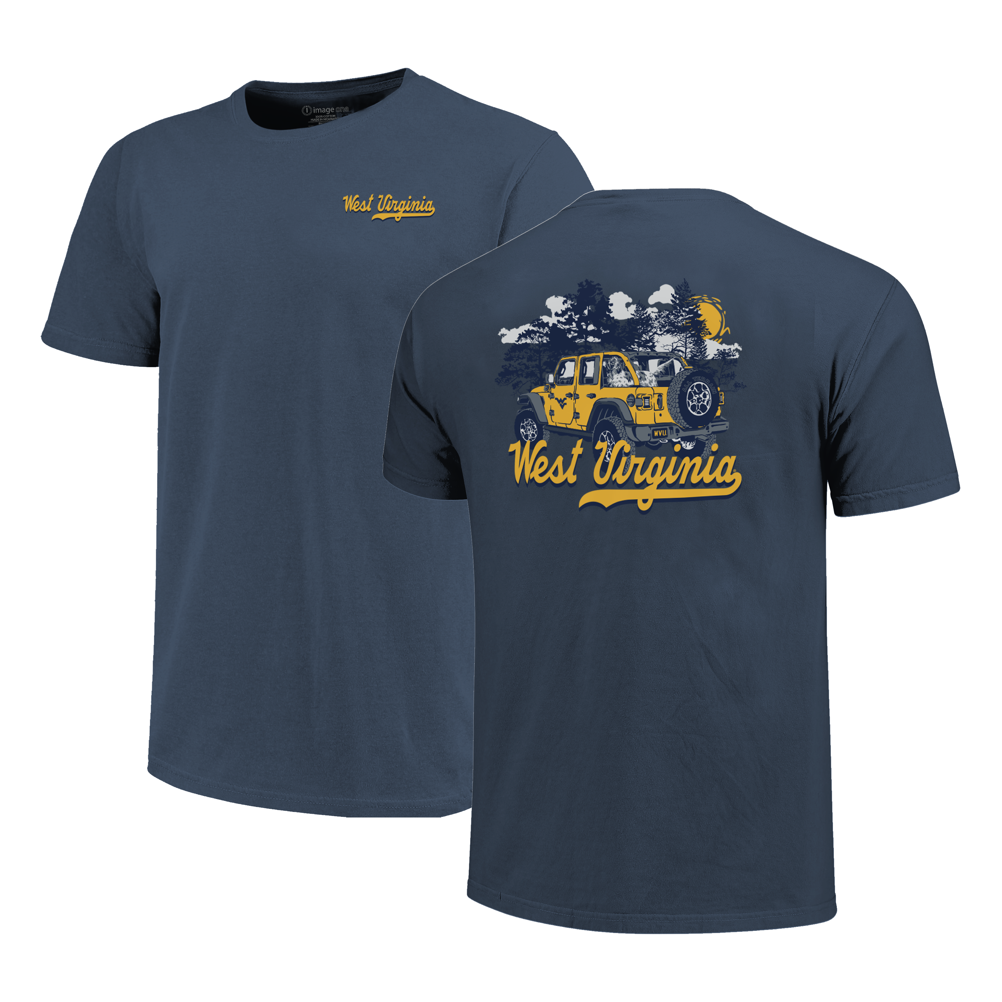 West Virginia Mountaineers - Off Roading Dog T-Shirt