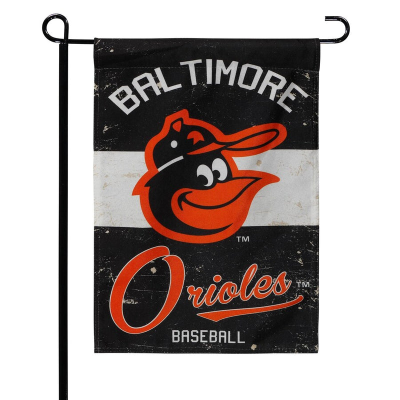 Baltimore Orioles - Vintage Linen Garden Flag
