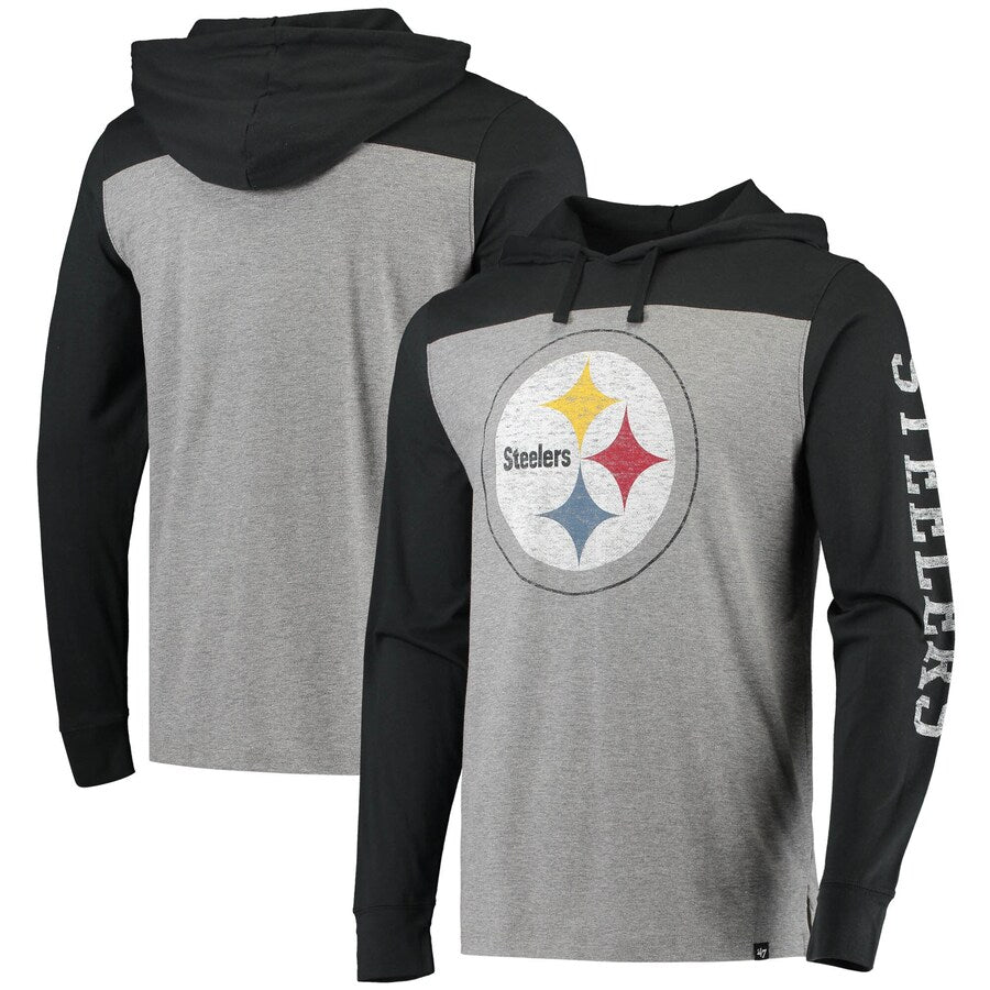 Pittsburgh Steelers - Heathered Gray/Black Franklin Wooster Men's Hoodie