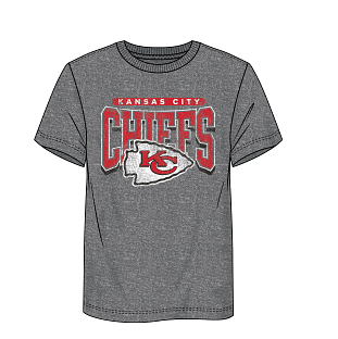 Kansas City Chiefs Heritage Cotton Warped Block Crew Short Sleeve T-