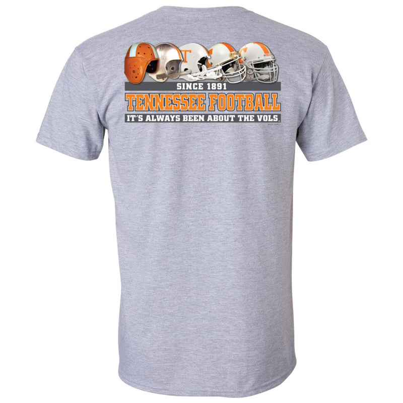 Tennessee Volunteers - Past / Present Helmets Sport Grey T-Shirt