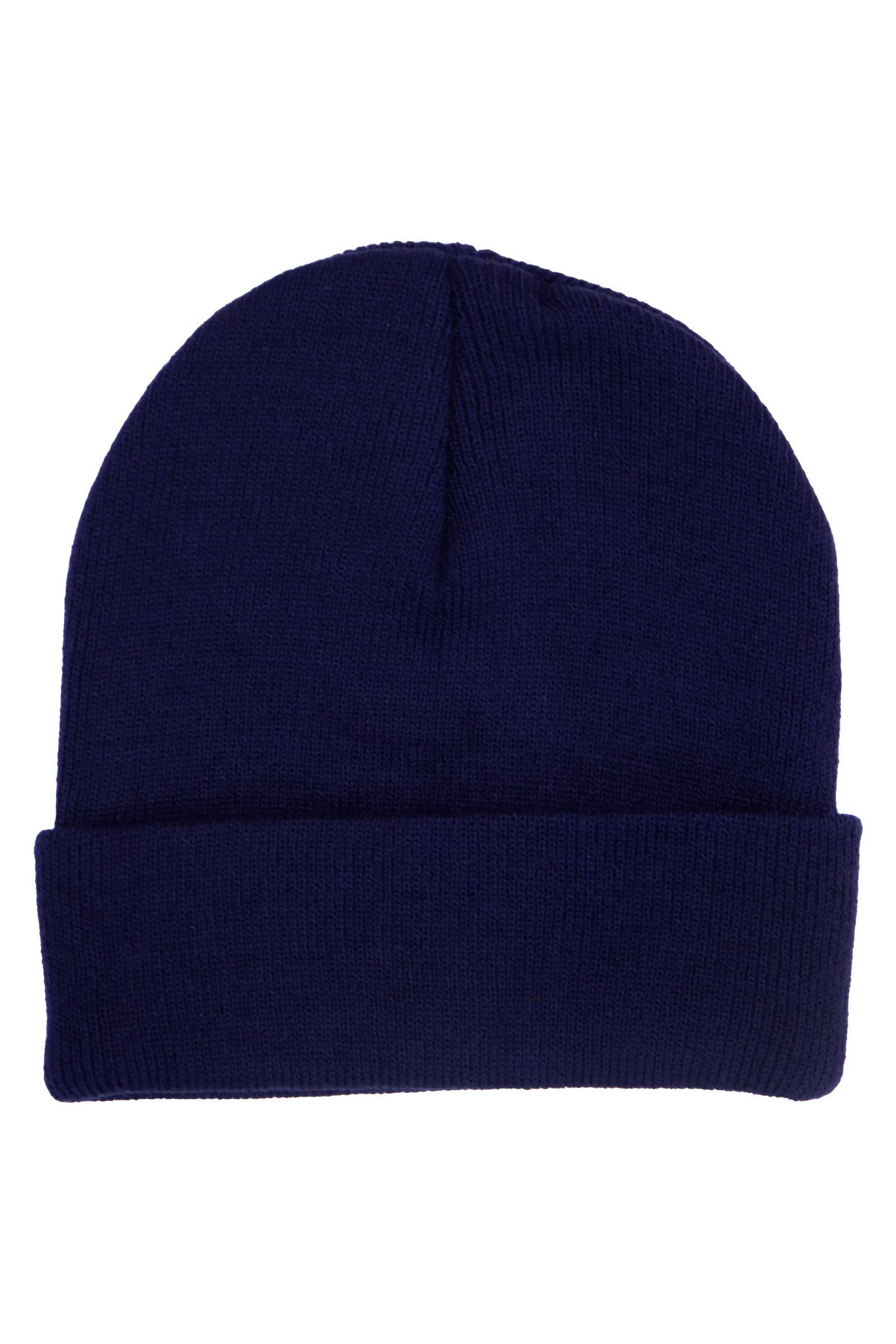 Adults Classic Solid Acrylic Cuffed Beanie
