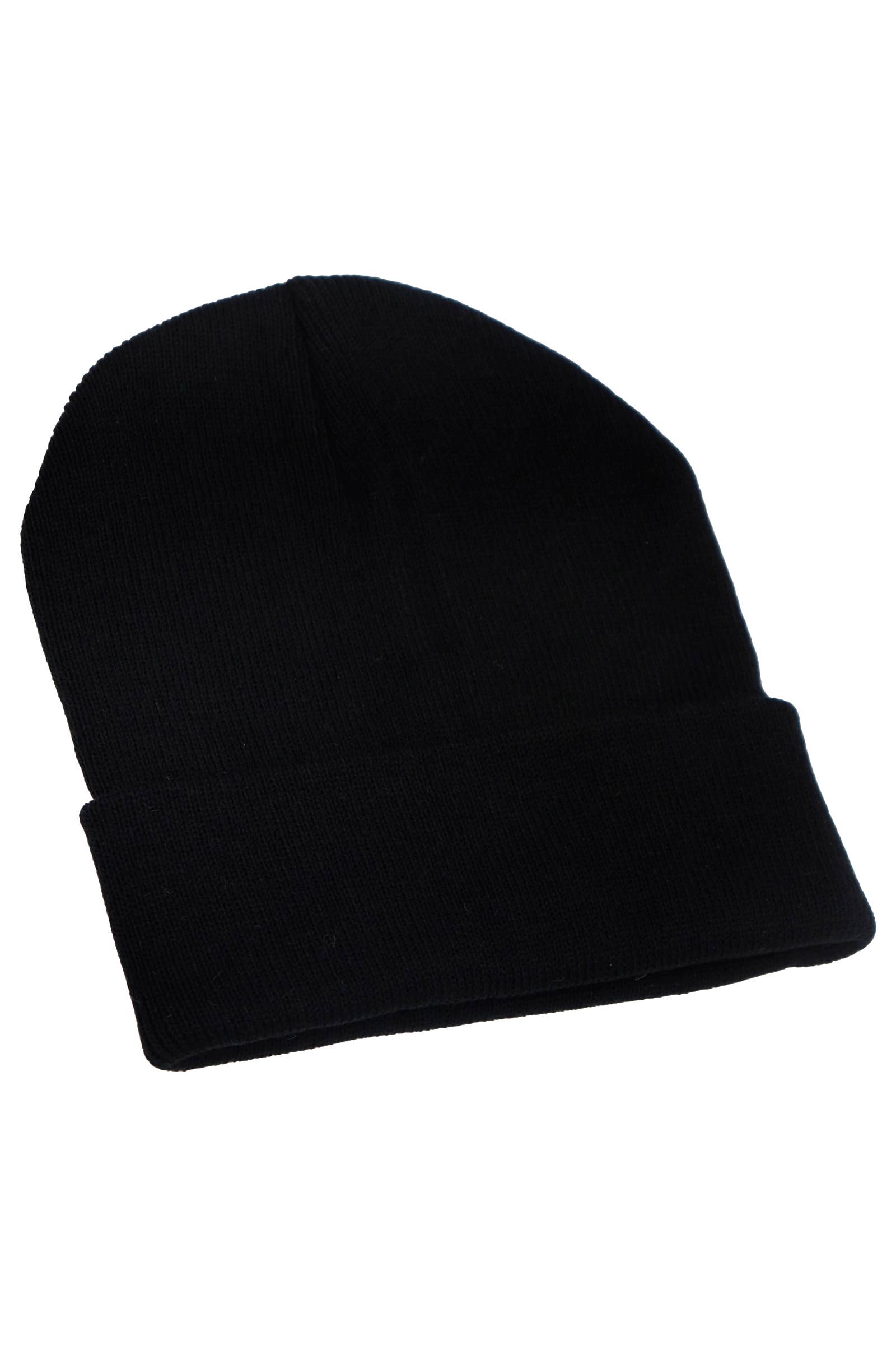 Adults Classic Solid Acrylic Cuffed Beanie
