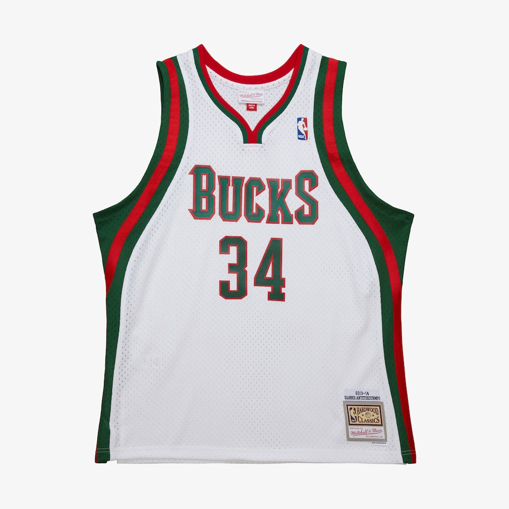 Milwaukee Bucks - Giannis Antetokounmpo 2013-14 White Swingman Jersey