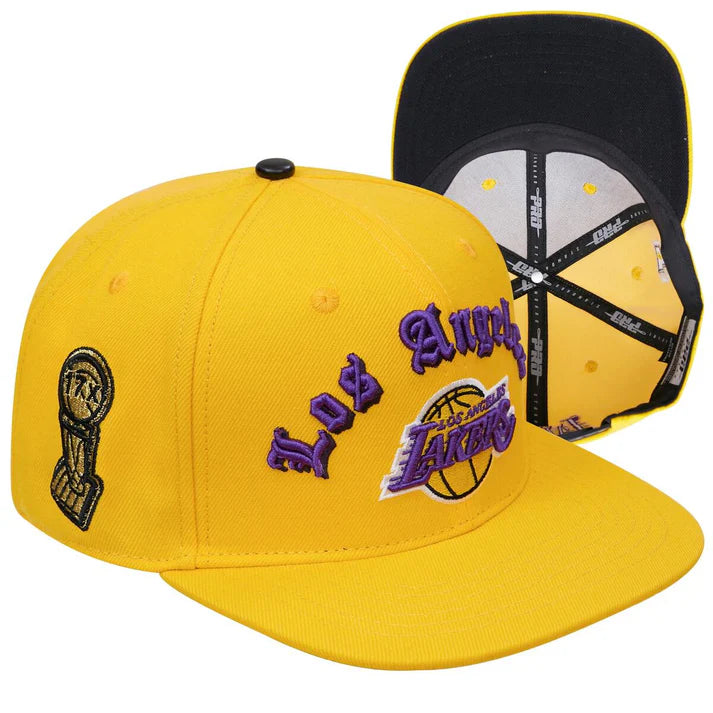 Los Angeles Lakers - NBA Old English Yellow Snapback Hat