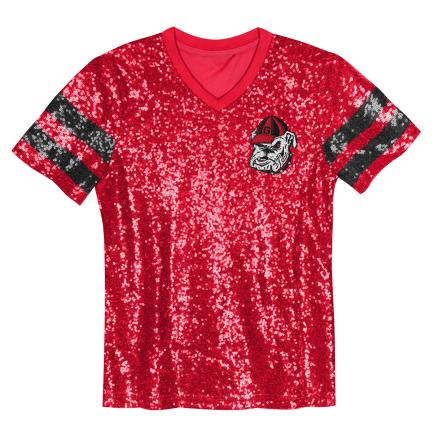 Georgia Bulldogs - NCAA Glam Short Sleeve Sequined T-shirt