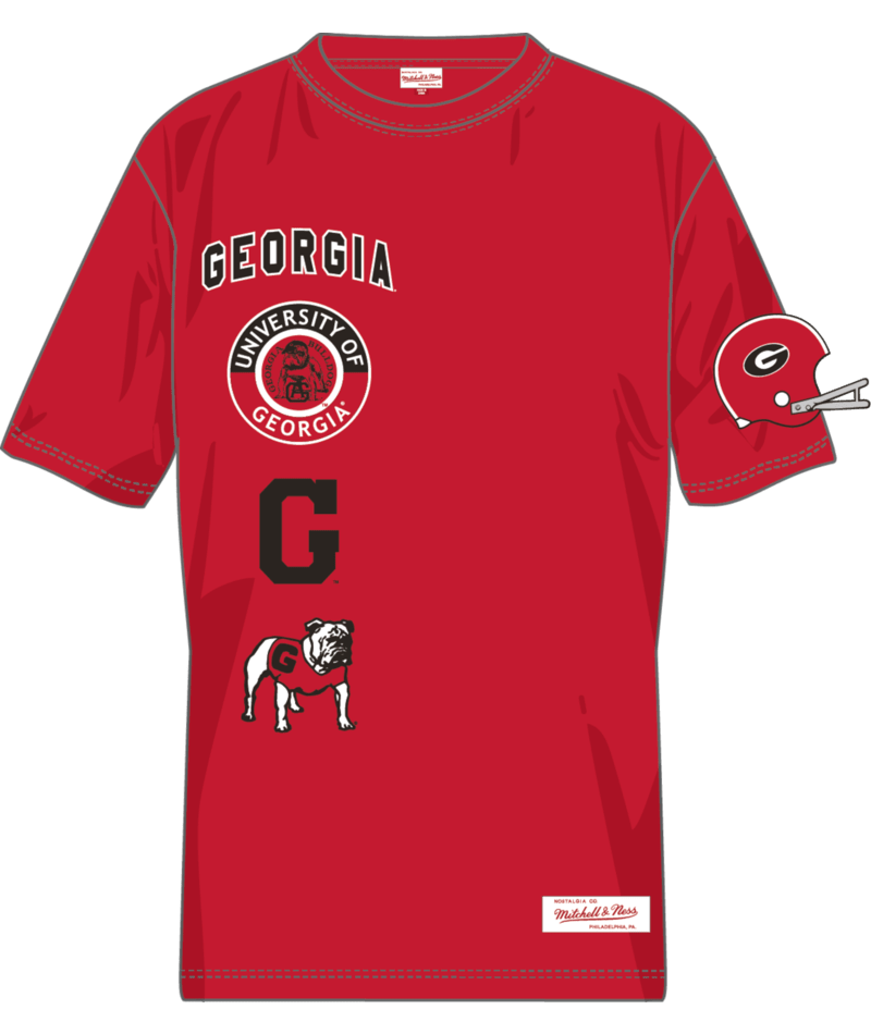 Georgia Bulldogs - NCAA Red Double Clutch Premium T-Shirt