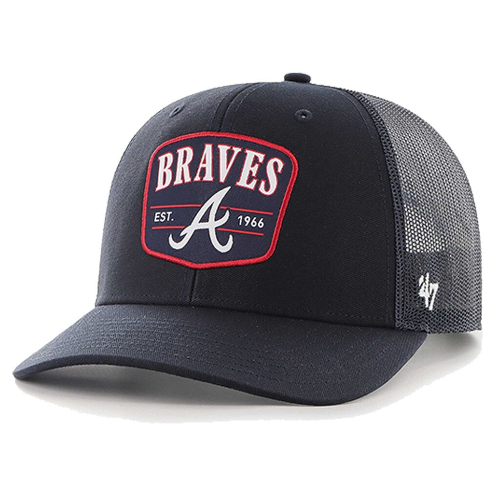 Atlanta Braves - MLB Navy Squad Trucker Hat, 47 Brand