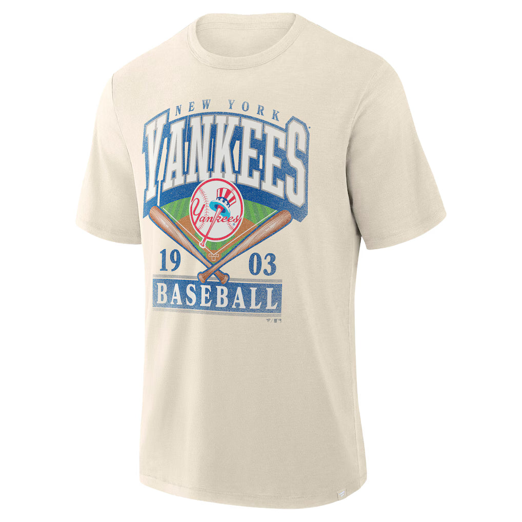 New York Yankees - MLB Profile Cream Big & Tall Screen SS T-Shirt