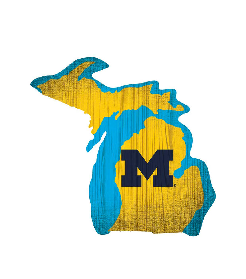 Michigan Wolverines - State Team Color Logo Sign