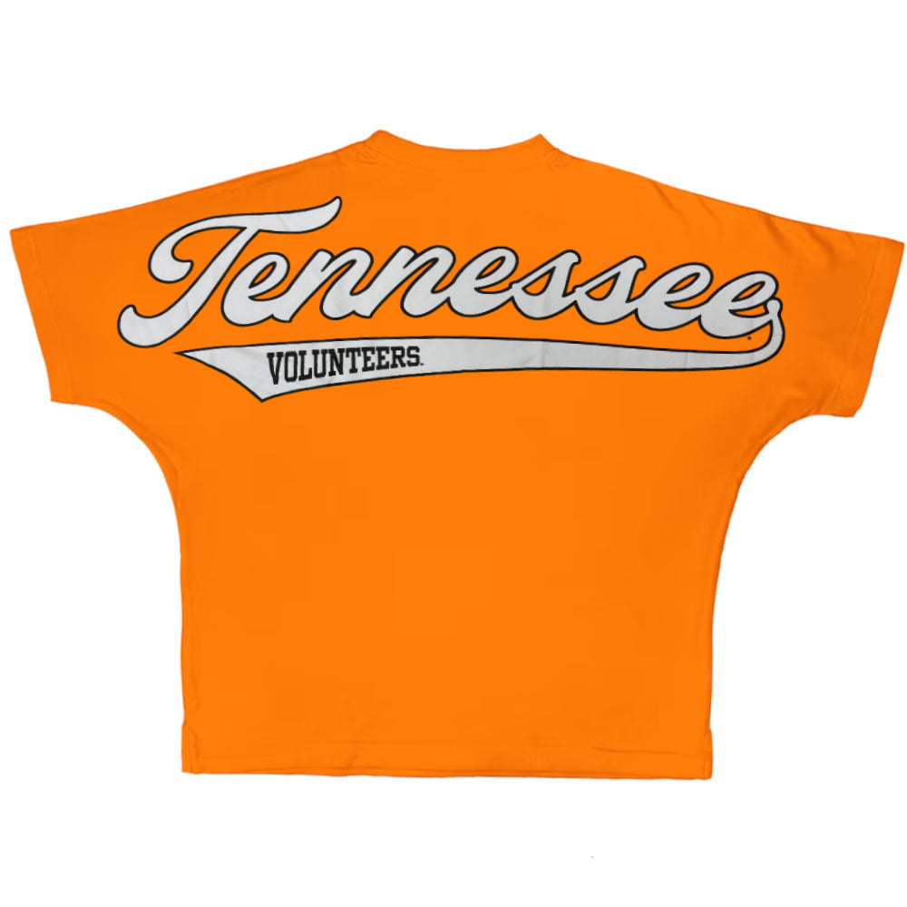 Orange t-shirt with 'Tennessee Volunteers' text on a white background