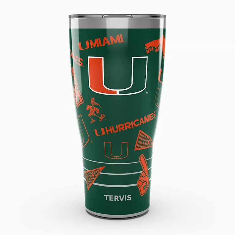 Miami Hurricanes - NCAA Swag Stainless Steel Tumbler with Slider Lid